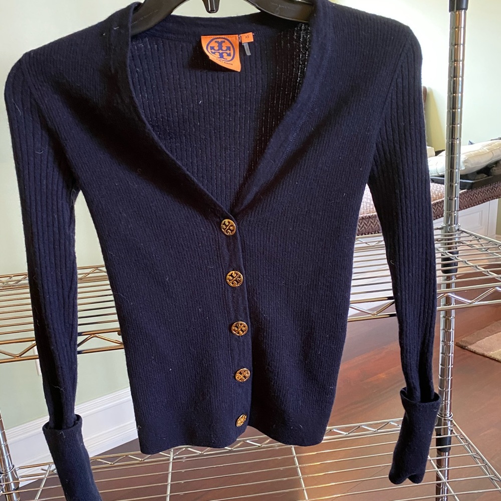 Navy Tory Burch Cardigan